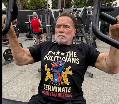 Arnold Schwarzenegger training for the special election