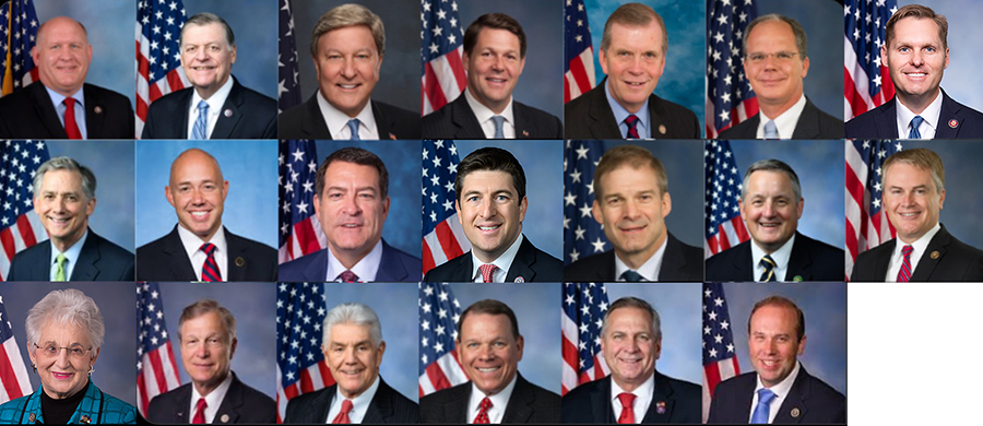 House committee chairs; nearly all 
of them ware white guys, with a woman on the bottom left the only exception
