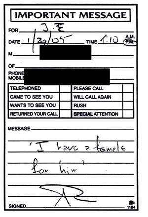 Note reading: I have a female for him