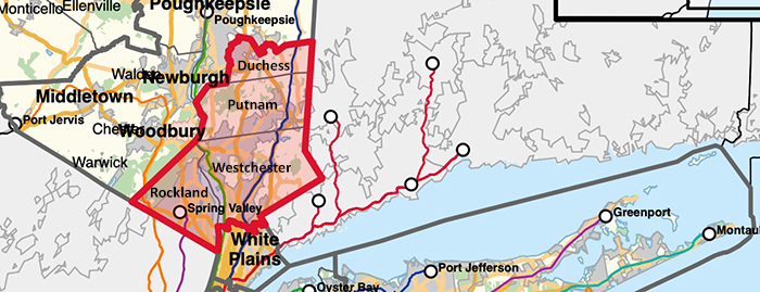 Congressional district map for NY-17