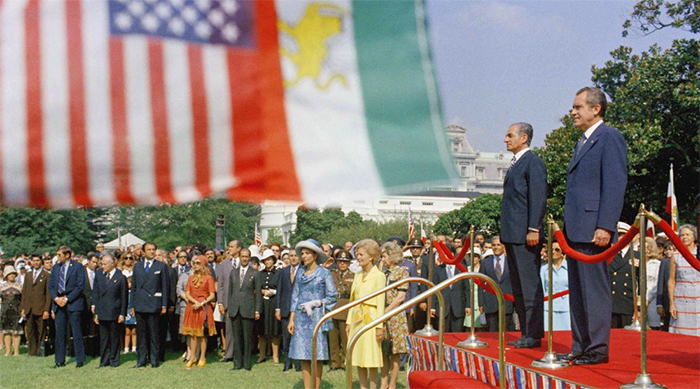 The former shah of Iran with Richard Nixon
