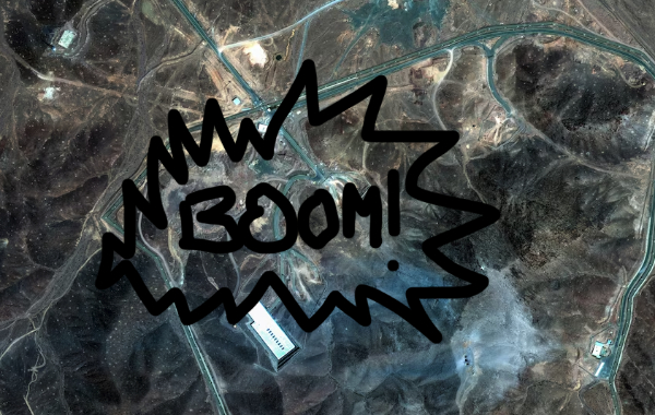 A picture of the bombing 
site, with an 'explosion frame' drawn on it, and the word 'Boom!'