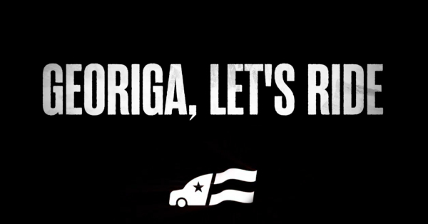 It says, in big
letters, 'Georiga, Let's Ride'