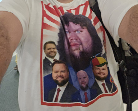 A collage of unflattering
J.D. Vance photos, from the various memes on the Internet