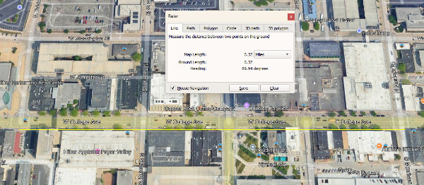 The map shows that
the protest occupied four pretty big blocks