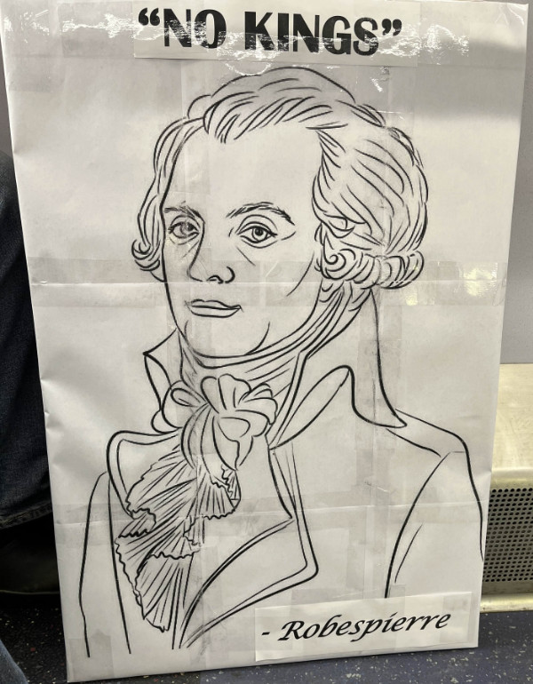 A line-art drawing of Robespierre