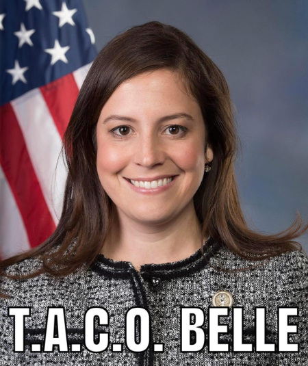 Elise Stefanik with the caption 'T.A.C.O. Belle