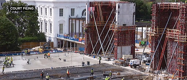 Photo of White House ballroom under construction
