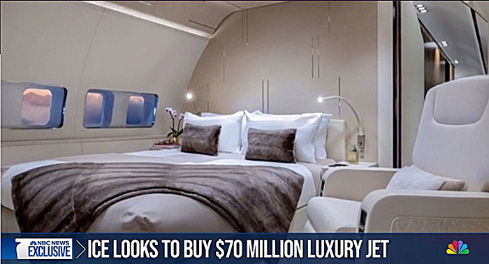 Bedroom of the luxury jet Noem wants to buy for herself and Corey Lewandowski