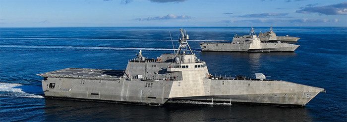 Three littoral combat ships