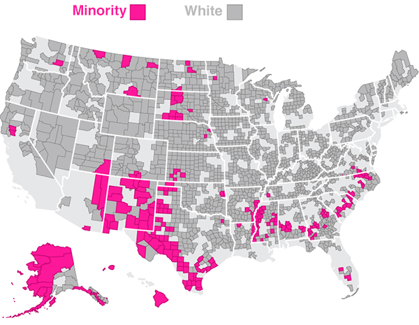 Majority-minority counties