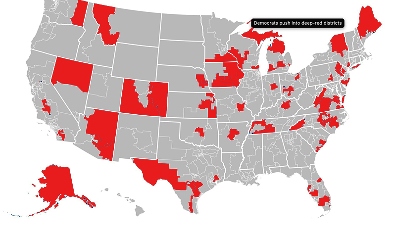 Map showing DCCC target districts