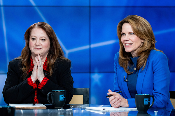 Maria Lazar on left, Chris Taylor on right