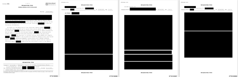 Example 302 memo; it's almost completely blacked out'