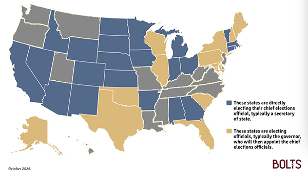 Which states will elect a new elections chief