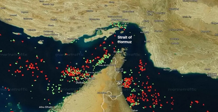 Ships in the Strait of Hormuz