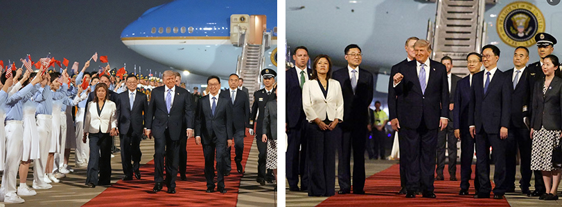 Trump arriving in China
