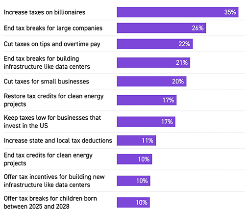 Voters top priorities about taxes