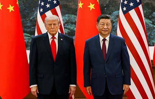 Xi and Trump shaking hands