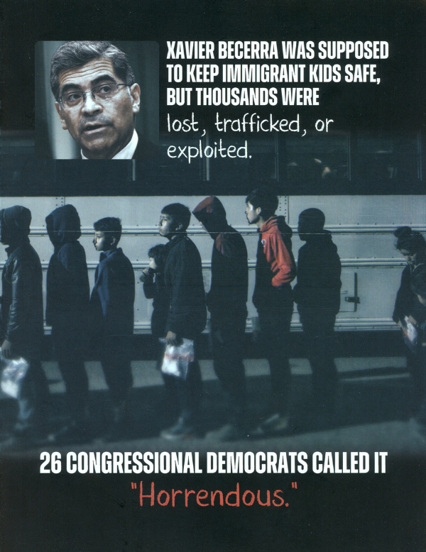 A really nasty anti-Xavier
Becerra flier.