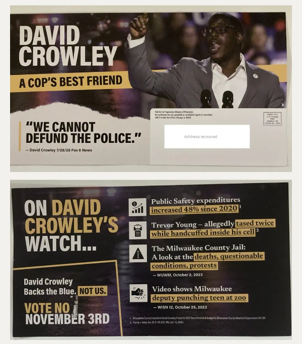 It portrays Crowley
as extremely pro-police, and tolerant of police misconduct