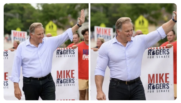 In the original picture,
he looks like a normal, reasonably fit, middle-aged man in a button-down shirt. In the 'revised' picture, he looks
like his shirt is about to burst open, because of all of his muscles.