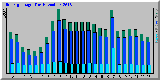 Hourly usage for November 2013