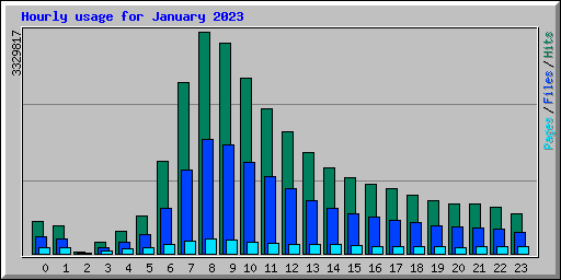 Hourly usage for January 2023