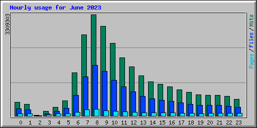 Hourly usage for June 2023