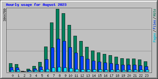Hourly usage for August 2023