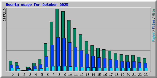 Hourly usage for October 2025