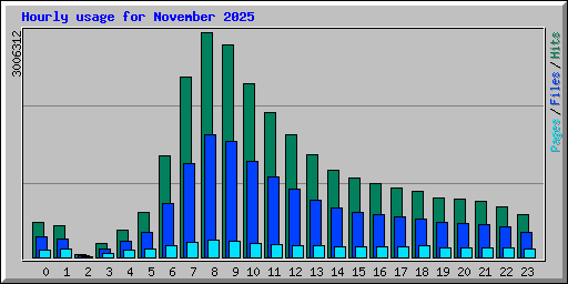 Hourly usage for November 2025