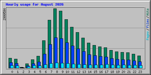 Hourly usage for August 2026